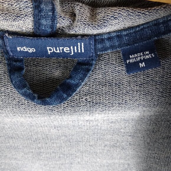 Purejill Indigo Long Denim Hooded Stretch Jacket Lagenlook Perfect! Sz M - Picture 7 of 10